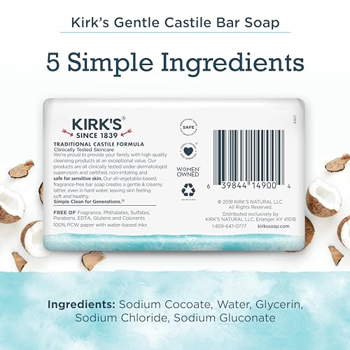 Kirk's Castile: Coco Castile Bar Soap, Original 4 oz (2 pack)