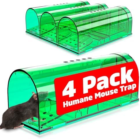 4 Pcs Humane Live Mouse Traps No Kill Reusable Mice Trap Catch