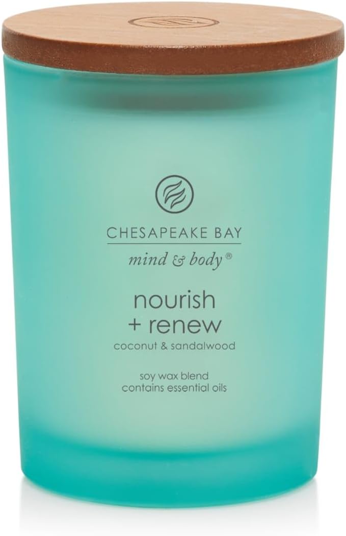 Chesapeake Bay Balance + Harmony Scented Candle Water Lily Pear Fragrance 50 Hours Burn Time Warm & Decorative Soy Wax Blend
