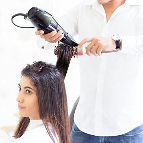 BANGMENG Round Brush with Boar Bristles, 1 inch Barrel, Nano Thermal Ceramic Ionic Tech for Straightening and Blow Drying, Gold