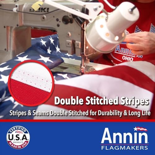 Annin Flagmakers (2730) Tough-Tex American Flag, Made in USA - 5 x 8 Feet | Polyester