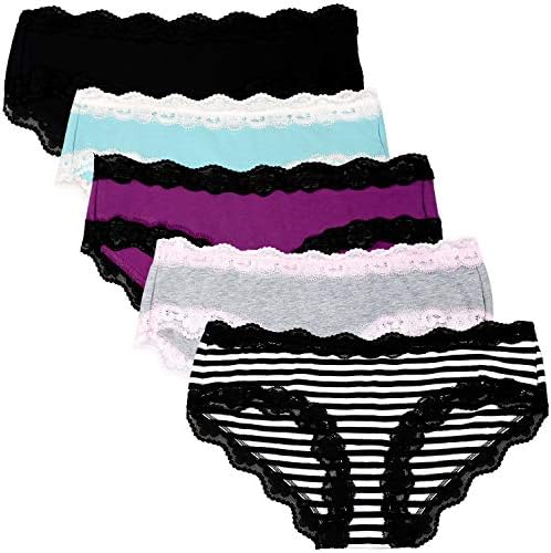 Women’s Underwear Soft Breathable Cotton Brief Ladies Panties 5-Pack