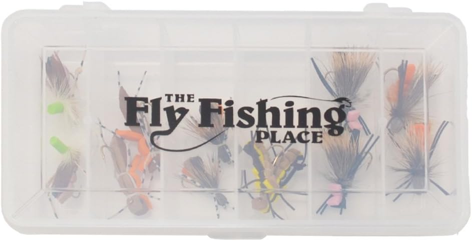 The Fly Fishing Place Foam Hopper Fly Fishing Flies Assortment, 12 Flies | Grasshopper Dropper Hoppers Patterns, 2 Each of 6 Patterns, Fly Box