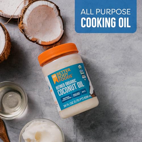 BetterBody Foods Refined Coconut Oil 28 Fl Oz, Organic, Non-GMO