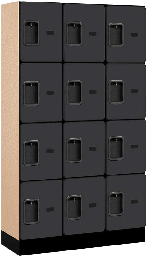 Salsbury Industries Four Tier Designer Wood Locker, Mahogany, 6' 3" x 18"