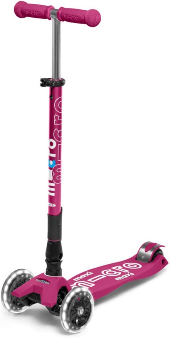 Micro Kickboard | Maxi Foldable LED Kids Scooter for Ages 5-12 | Children