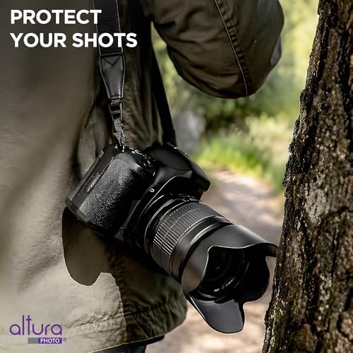 Altura Photo 58mm Camera Lens Hood for Canon Rebel T7, T6, EOS Accessories | Blocks Glare & Protects Your Lens from Bumps, Easy Snap-On Fit