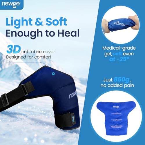 NEWGO Shoulder Ice Pack, Compression for Both Shoulders, FSA Eligible, M