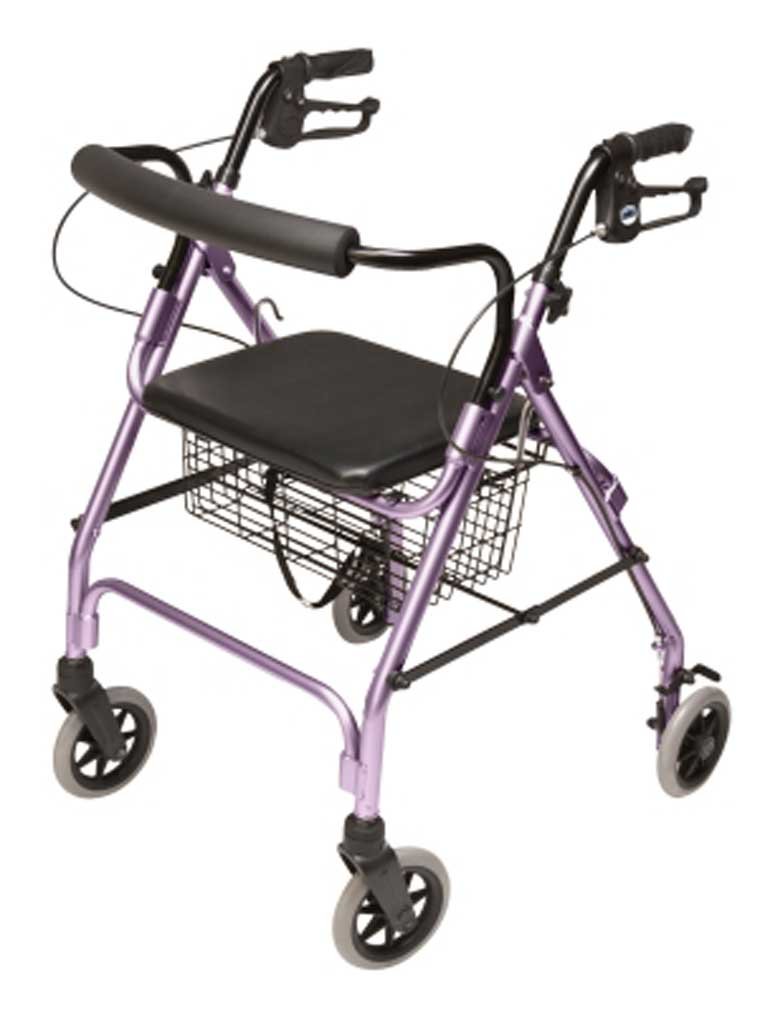 Lumex Walkabout Lite Rollator – Lightweight 14.5 lb. Rolling Walker with Seat for Seniors, Lavender