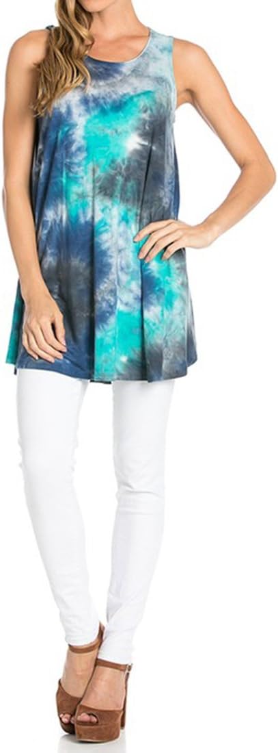 Women's Rayon Span Tank Top Tunic-Solid