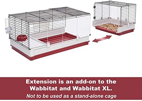 MidWest Homes for Pets 158 Wabbitat Deluxe Rabbit Home, Rabbit Cage, 39.5 L x 23.75 W x 19.75 H Inch, Maroon/White