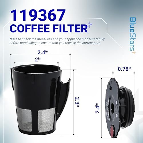 BlueStars Upgraded 2 Pack 119367 Reusable Coffee Keurig Filter Replacement Part for Keurig K Cups 2.0 Series