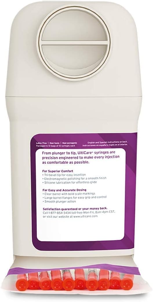 UltiGuard Safe Pack U-40 Pet Insulin Syringes, 3/10cc, 29G x 1/2", 100Ct HU