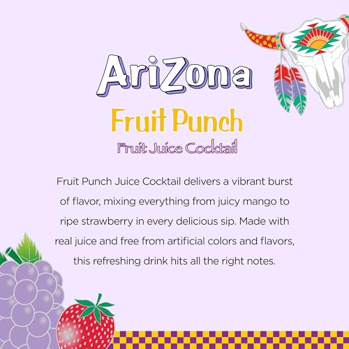 AriZona Fruit Punch, Juice Boxes | Cane Sugar | 6.75 fl oz (32 Pack)
