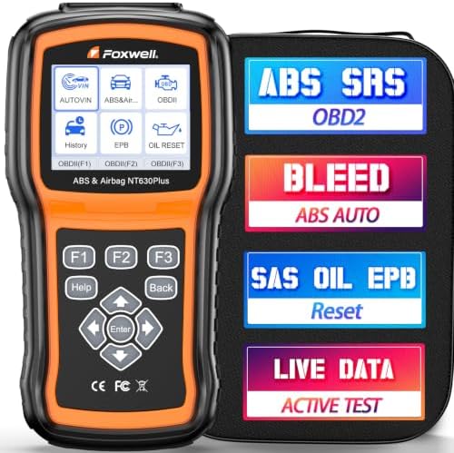 FOXWELL NT630 Plus ABS/SRS OBD2 Scanner, ABS Auto Bleed, Oil EPB SAS Resets
