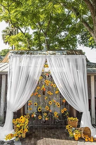 Laelfe Artificial Sunflower Flowers Long Stem Silk Fake Large Sunflowers Decoration for Outdoor Home Wedding Baby Shower Birthday Party Single Bulk