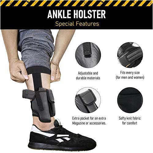 Houston Gun Holsters Ankle Holster, Glk 26/27, 33, Right Hand