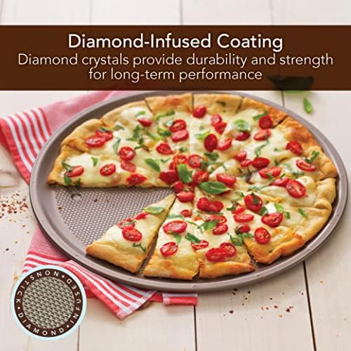 GoodCook Sweet Creations Nonstick Textured Pizza Pan, 16", Champagne Pewter
