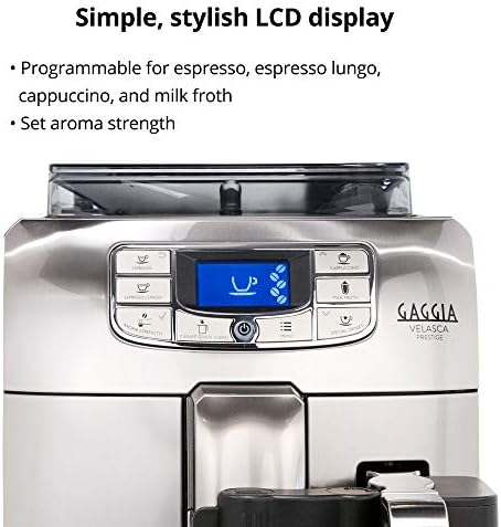 Gaggia Velasca Prestige Espresso Machine, Stainless Steel, 54 ounces