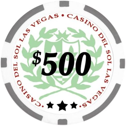 DA VINCI Set of of 750 Casino Del Sol 11.5 Gram Poker Chips with Case, Cards, Dealer Buttons and 2 Cut Cards