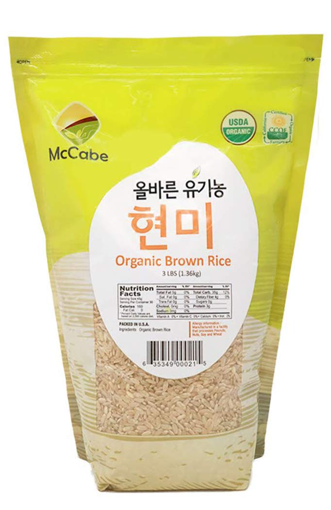 McCabe Organic Sweet Rice - Gluten Free & GMO-Free | Rich in Fibers and Minerals | USDA and CCOF Certified Organic | Product of USA | 3 Lbs