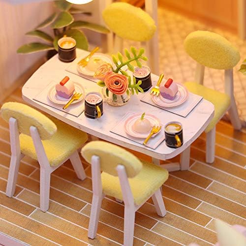 GuDoQi DIY Miniature Dollhouse Kit with Furniture, Tiny House kit 1:24 Scale, Need to Assemble Around 30 Hours