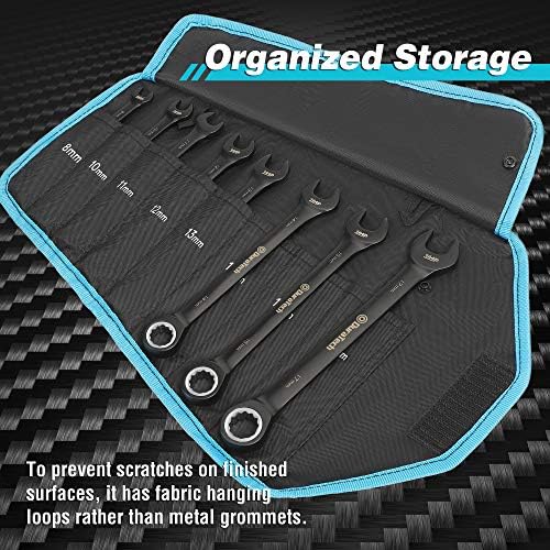 DURATECH 144-P Ratcheting Combination Wrench Set, 2.5° Swing Arc, SAE