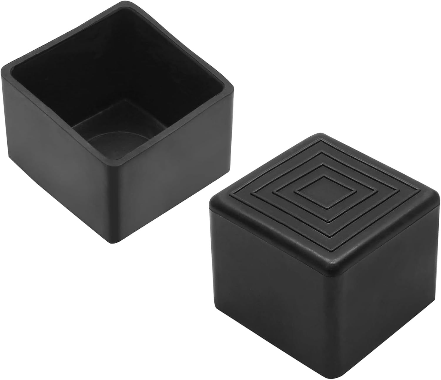 Bonsicoky 20Pcs Rectangle Rubber Furniture Leg Caps (3/4" x 1-1/2"), Vinyl Flexible Chair Leg Floor Protectors for Patio Indoor Chair Table Bed
