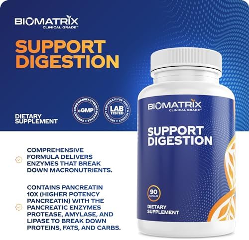 Digestive Enzymes Supplement (90 Capsules) Support Digestion - with Purified Bile, Pancreatin, Plant Enzymes, Ox Bile, Betaine HCL