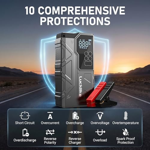 7000A 150PSI Car Battery Jump Starter with Air Compressor, 12V Jump Box | All Gas/12L Diesel