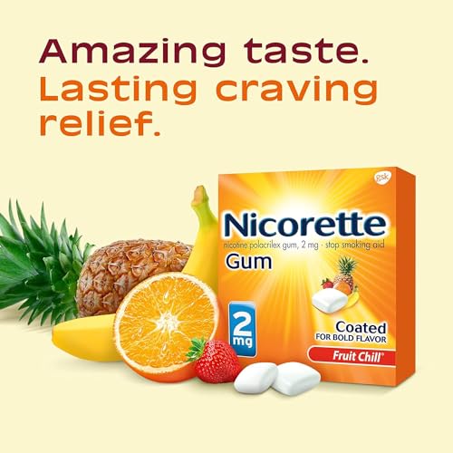 Nicorette Gum 2mg Fruit Chill - 20 Ea, Pack of 3