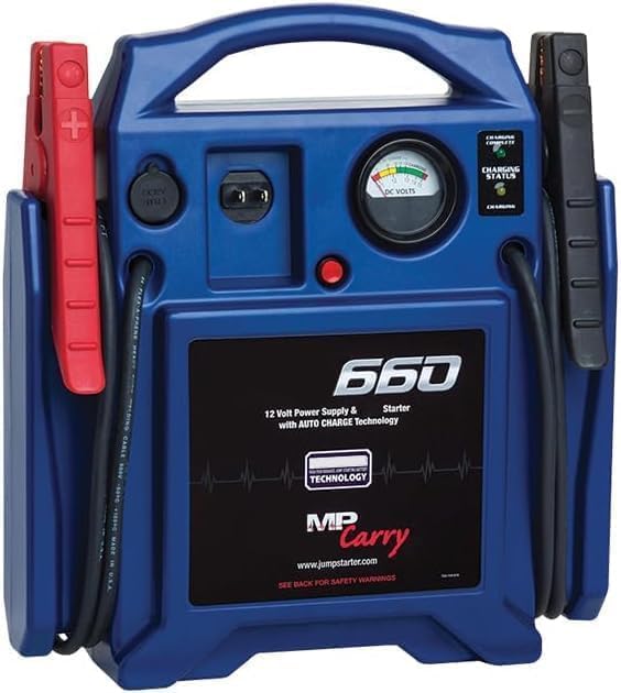 JNC660 Portable Vehicle Starting Unit 1700 Peak Amps 12V Outlet - 2 Pack | Portable 1700-peak-amp vehicle starting unit with heavy-duty clamps