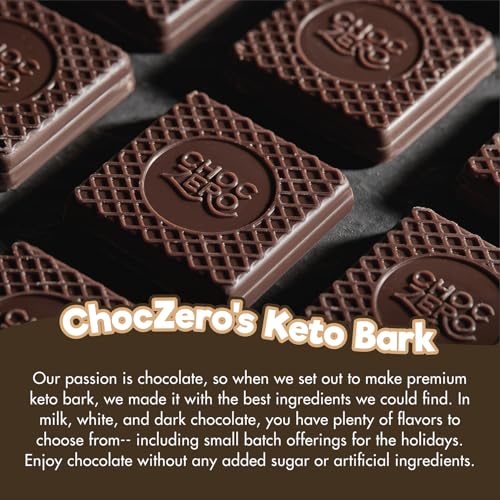 ChocZero 70% Cocoa Sugar Free Dark Chocolate Squares, Vegan, 4 Pack | No Sugar Alcohols, Keto, Low Carb, High Fiber, Gluten Free, 32 Total Candy Squares
