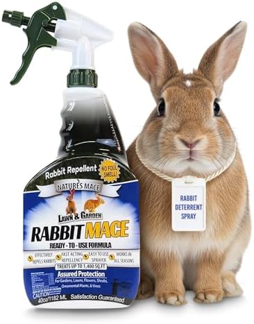 Nature's MACE Rabbit Mace Rabbit Repellent Spray & Concentrate Kit | Outdoor Rabbit Repellent, Covers 29,400 Sq Ft, Mint Scent, Safe Around Pets, People & Plants.