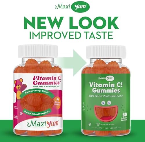 Maxi Health Vitamin C Gummies with Zinc – Vitamin C and Zinc Gummies for Kids & Adults – Immune Support + Respiratory Support – No Artificial