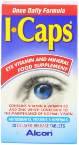 I-Caps Lutein and Zeaxanthin Dietary Supplement for Healthy Eyes 30 Tablets