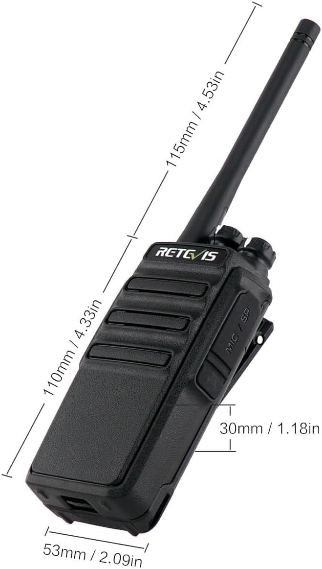 Retevis H777H Walkie Talkies with Earpeice,Portable FRS-Two Way Radio 6Pack | For Schools, Shatterproof Hidden Display, 6-Way Charger, USB-C, Emergency Alarm, Flashlight, with Stretchable Coiled Headset