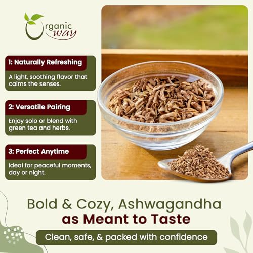 Organic Way Ashwagandha Root Cut & Sifted (Withania somnifera) - Organic & Kosher Certified | Vegan