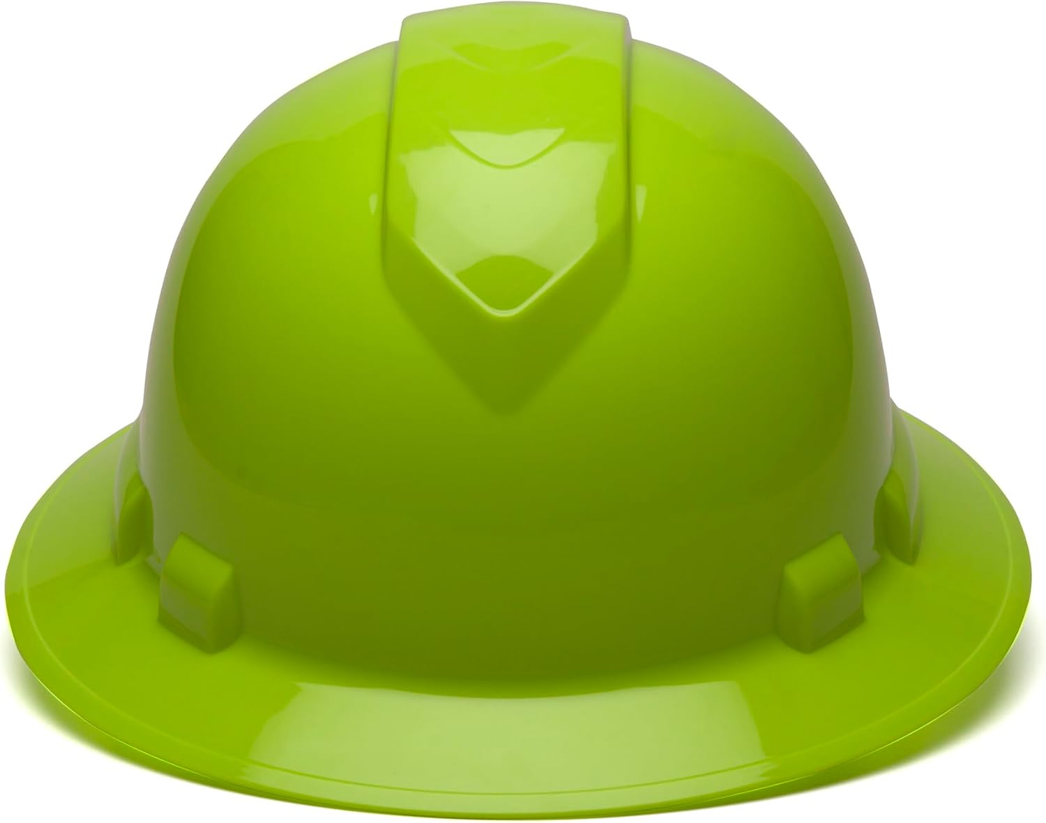 Pyramex Ridgeline Full Brim Hard Hat 4 Point Ratchet White | Full-brim sun & rain protection, HDPE shell, Ratchet suspension, Construction & utility, ANSI Z89.1 Type I Class C/G/E