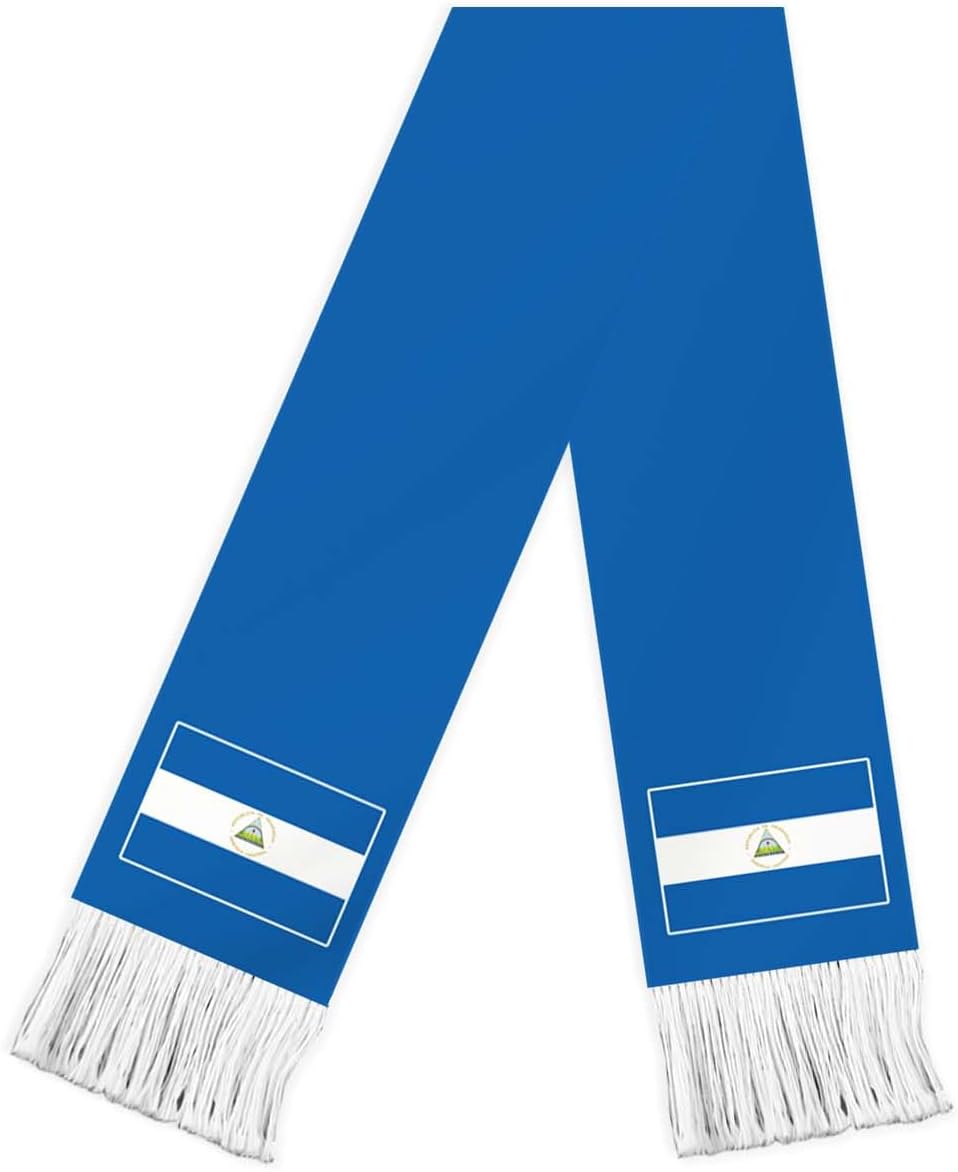 Nicaragua Flag Scarf,60inch Nicaraguan Banner Sports Fan Scarves,18×150cm Novel Souvenir For Team Game Party Parade