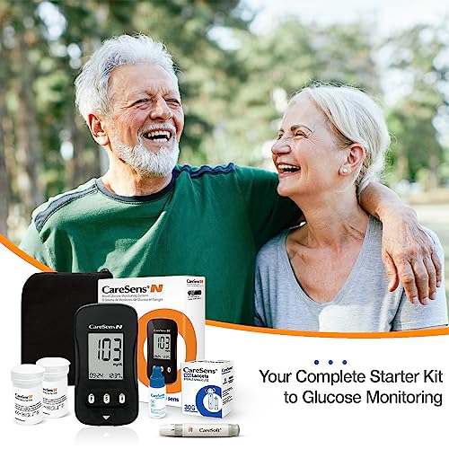 CareSens N Blood Glucose Monitor Kit with 100 Blood Sugar Test Strips, 100 Lancets, 1 Blood Glucose Meter, 1 Lancing Device, 1 Control Solution