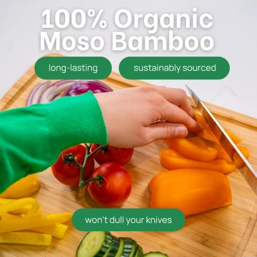 INDESTRUCTABLE Bamboo Cutting Board (Extra Large) with Vertical Grain Strength Technology - Non Toxic, Spacious and Lightweight 18" XL Chopping Board Gift - Replacements for Life