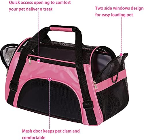 MuchL Cat Carrier for Cats Soft-Sided Travel Pat Carrier for Cat with Wooden Padding Board Airline Approved Lightweight Comfortable Cat Bag for