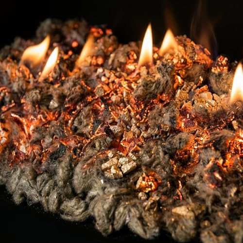 Midwest Hearth Glowing Embers for Gas Logs – 6 oz | Rock Wool and Vermiculite Blend | Enhanced Ember Effect | Vented and Unvented Compatible