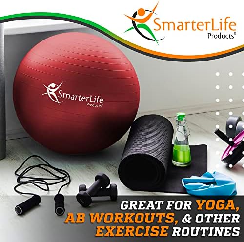 SmarterLife Exercise Ball, Yoga Ball for Gym, Balance, Stability, Pregnancy