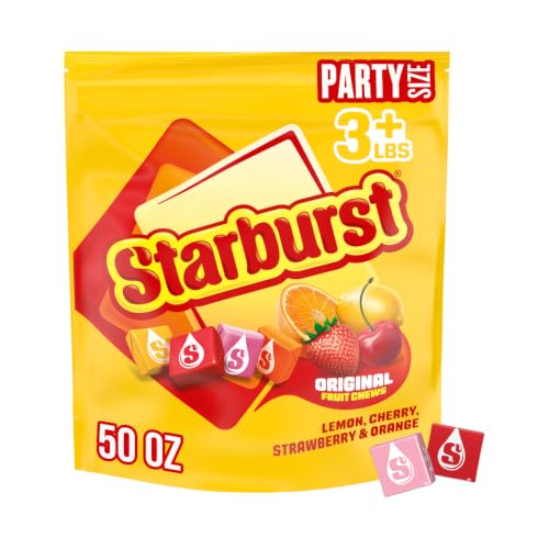 STARBURST Original Full Size Fruit Chews Chewy Candy Bulk 36 Packs, 2.07 oz | Soft fruit chews in full size packs, great for birthdays, desserts, road trips and pantry snacking, lunch box, bulk candy