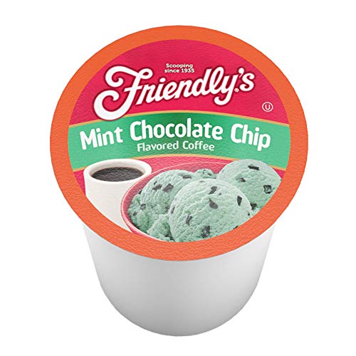 friendly's Flavored Ice Cream Coffee Pods, Compatible with Keurig K Cup Brewers (Mint Chocolate Chip, 12 Count)