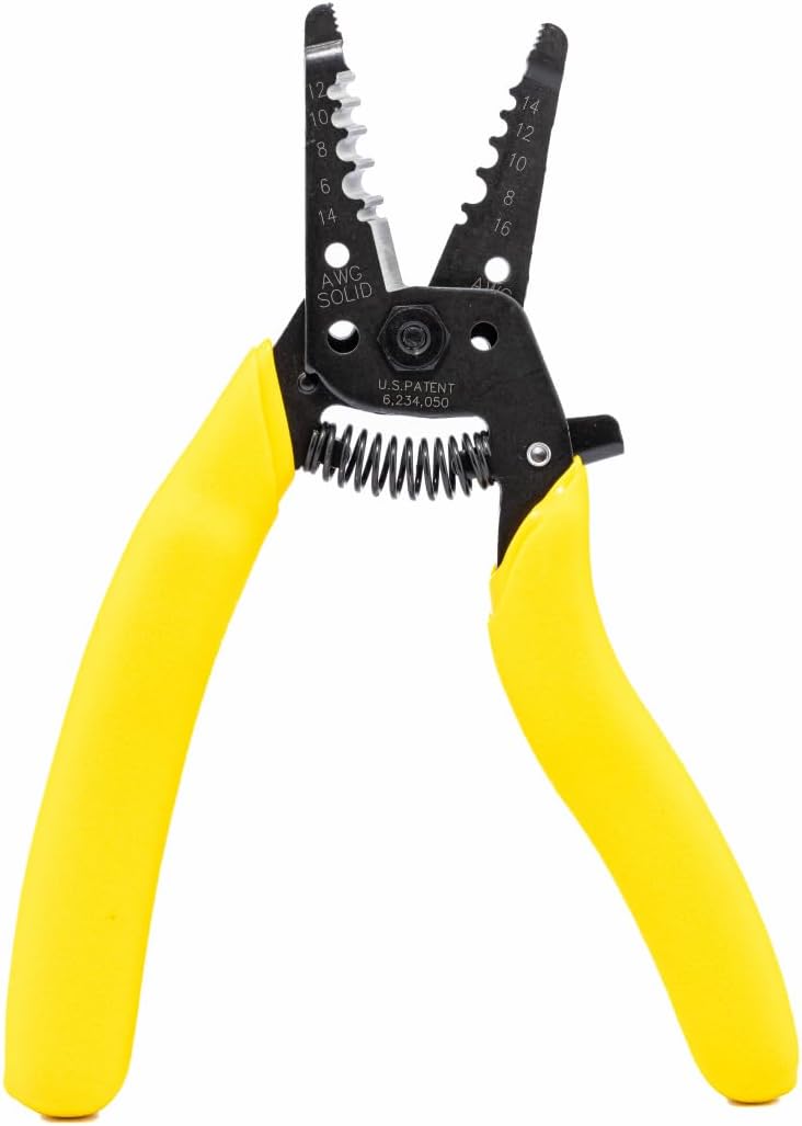 IDEAL Electrical Reflex Super T-Stripper Wire Strippers, 8–16 AWG Solid, 10–18 AWG Stranded, Ergonomic Wire Cutter and Stripping Tool with Textured Sleeves, Locking Handle