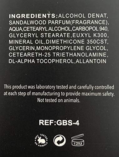 G.B.S Men’s Aftershave Balm - Premium Sandalwood Scent - Soothes Razor Burn & Moisturizes Sensitive Skin - Fast-Absorbing Formula - 5 Fl Oz