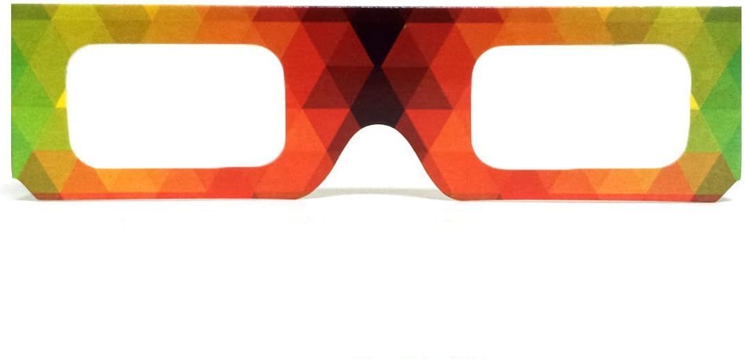 GloFX Paper Cardboard Diffraction Glasses - Great for Christmas Lights, Parties, Raves, Festivals, Light Shows, & Fireworks